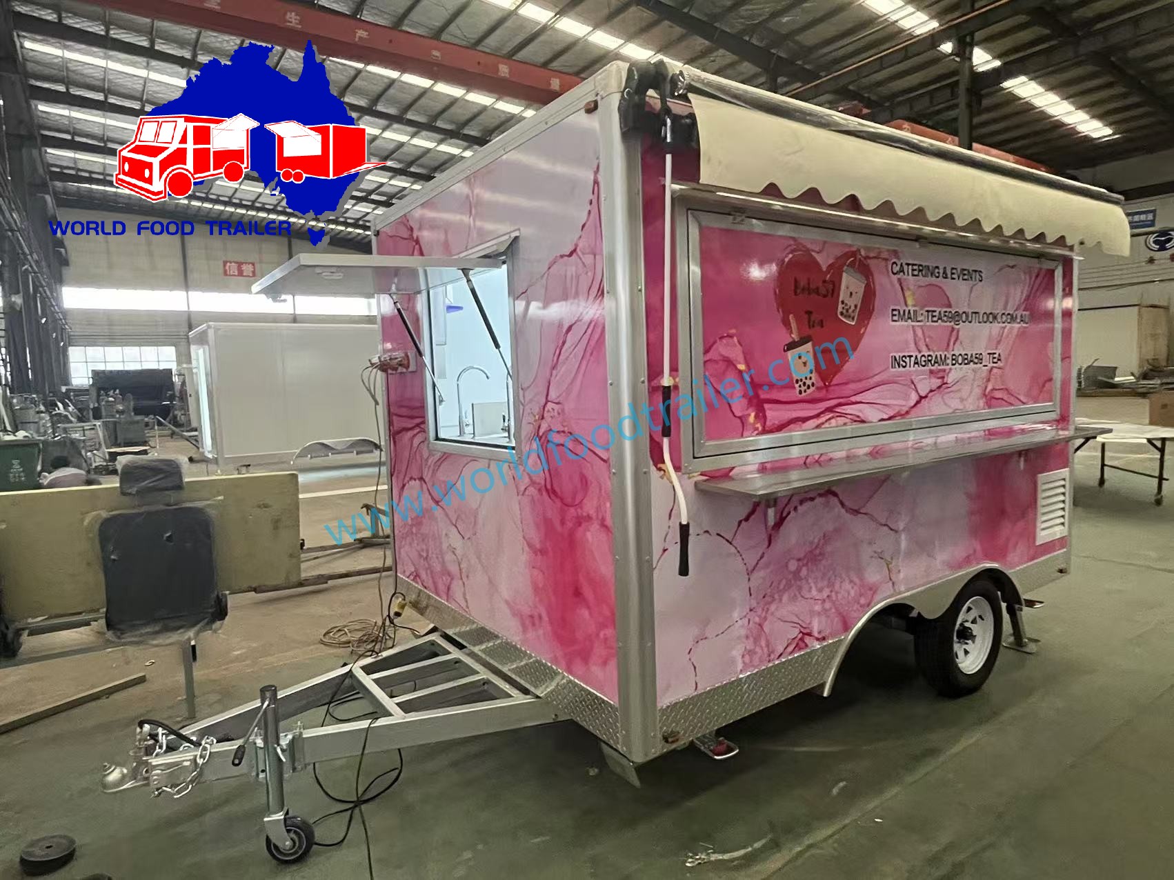 3 meters Long Au/New Zealand Standard Food Trailer for Bubble Tea,Coffee, Ice Cream